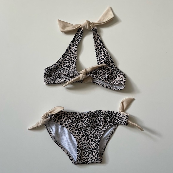 Eberjey Girls’ Leopard Print Bikini - Size 4 - Picture 1 of 9